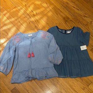 2 pcs Girls Crown & Ivy Tops / 1 NWT